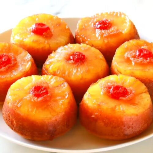 mini pineapple upside down cakes recipe 05