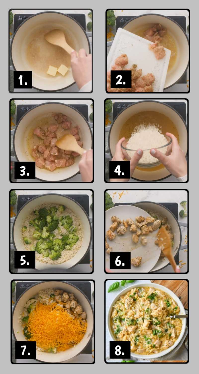 single pan cheesy chicken broccoli rice recipe