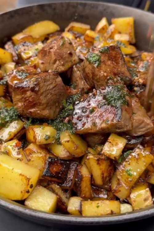 steak bites and potatoes recipe 02