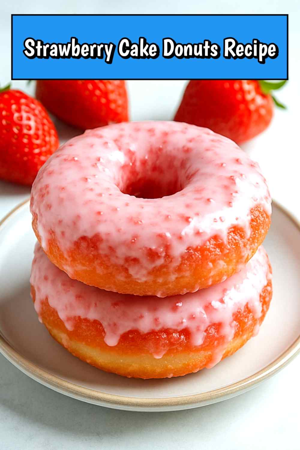 strawberry cake donuts recipe 01