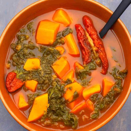 vegan kale soup recipe with sweet potatoes and dried tomatoes 02